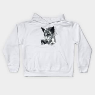 Wild boar head Kids Hoodie